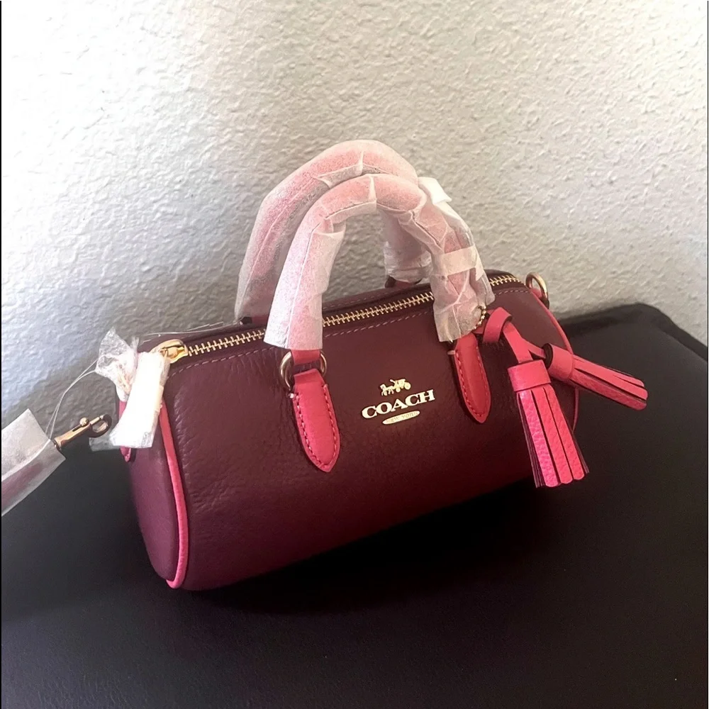 🔥SALE💥NWT‎ COACH CB876 LACEY CROSSBODY LEATHER SHOULDER BAG GOLD/WINE MULTI - Picture 10 of 10
